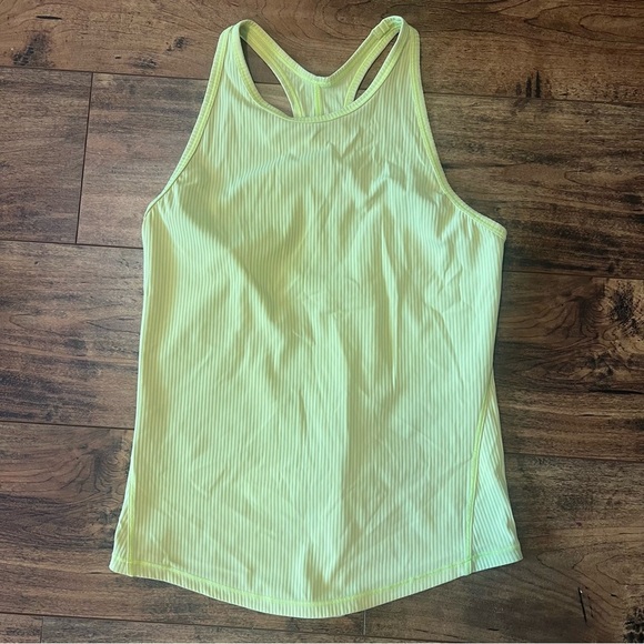 LULULEMON Neon Ribbed Yellow Women’s Tank EUC - Picture 1 of 5